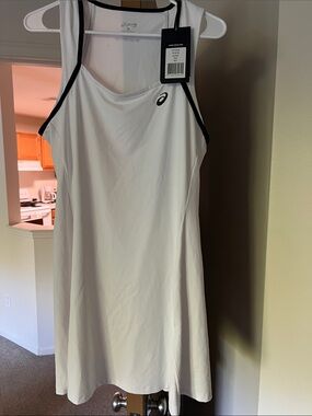 Asics White Tennis Pickleball Dress with Black Trim